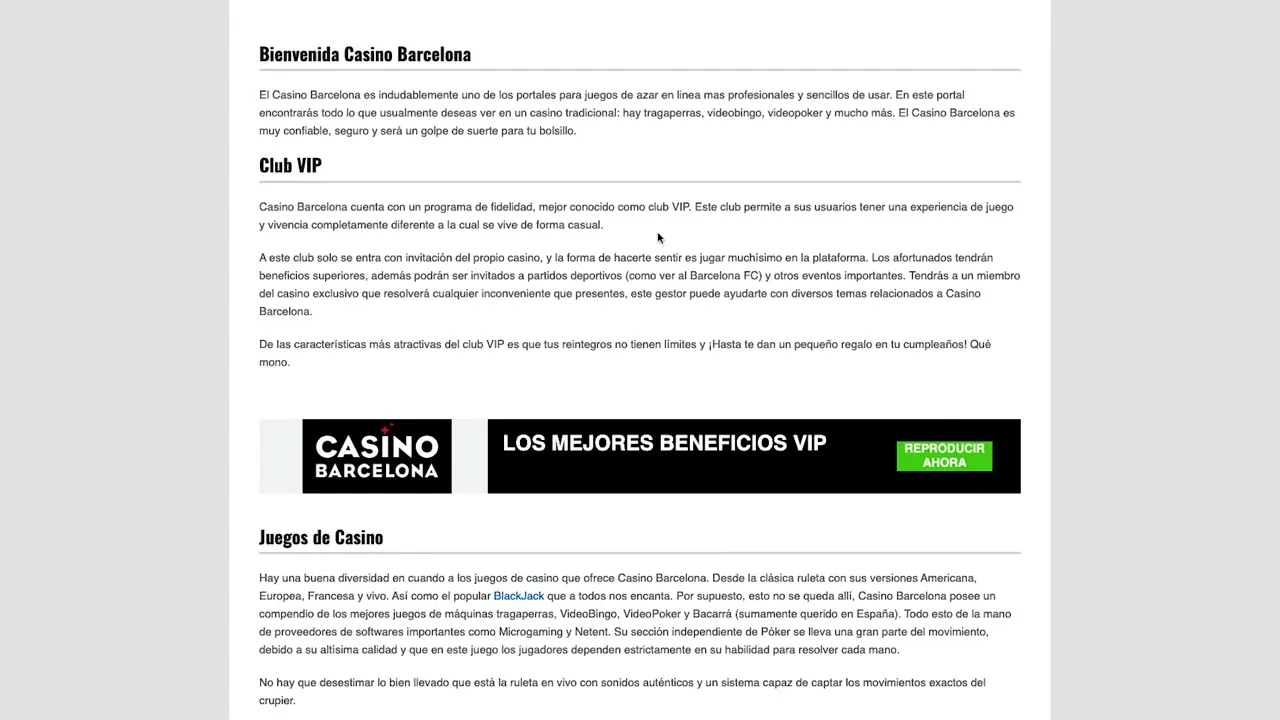 Casino Barcelona: bono y promociones